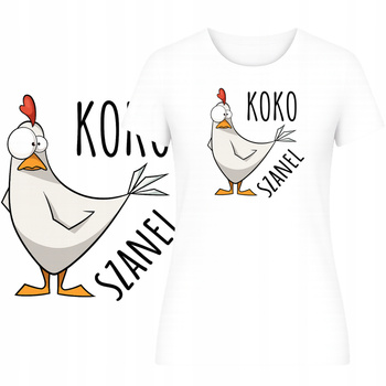 T-Shirt Damski Koszulka HIT Zabawny Nadruk Koko Szanel Super na Prezent