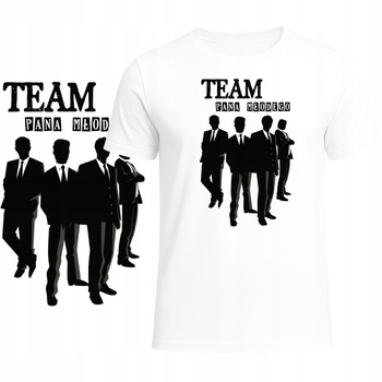 T-Shirt Męski Koszulka Nadruk Team Pana Młodego Wieczór Kawalerski HIT