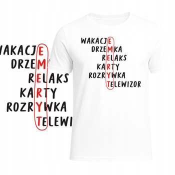 T-Shirt Męski Koszulka Zabawny Nadruk Krzyżówka HIT Prezent Dla Emeryta