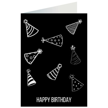 Kartka okolicznościowa - Happy Birthday, czapeczki