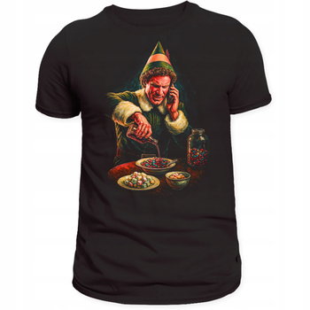 Koszulka Świąteczna Elf Zabawny Nadruk 3D na Prezent Bawełniana