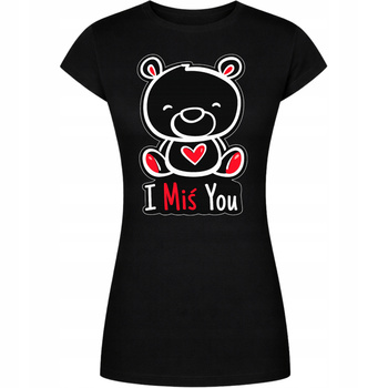 Koszulka Na Walentynki Nadruk I MIŚ YOU z Serduszkiem Super na Prezent