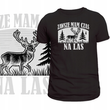 T-Shirt Męski Koszulka Nadruk Natura Zwierzęta Las Przyroda Prezent