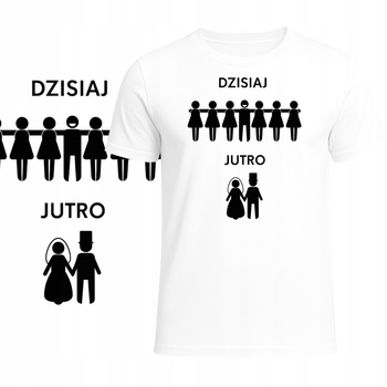 T-Shirt Męski Koszulka Zabawny Nadruk na Wieczór Kawalerski Super HIT