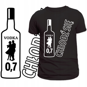 T-Shirt Męski Koszulka Zabawny Nadruk 0,7 Chłodź Się Śmieszny Prezent