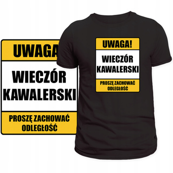 T-Shirt Męski Koszulka Super Śmieszny Zabawny Nadruk Wieczór Kawalerski