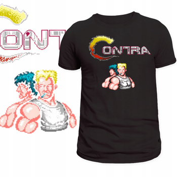 T-Shirt Męski Nadruk Koszulka Contra Gra Retro Geek Pegasus Prezent