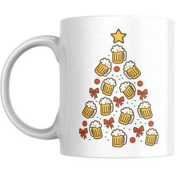 Kubek Na Święta Gwiazdkę Prezent na Mikołaja Mikołajki Choinka z Piwa
