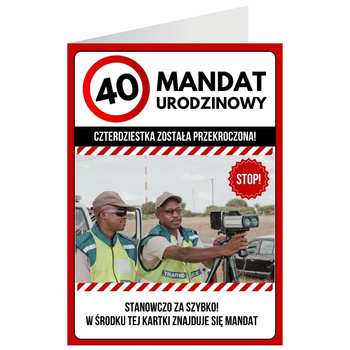 Kartka okolicznościowa - Mandat, 40 urodziny