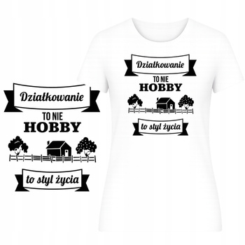 T-Shirt Damski Koszulka Śmieszny Nadruk Motyw Ogródek Zabawny Prezent