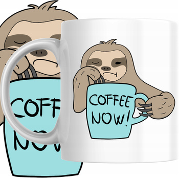 Kubek Nadruk Leniwiec Zmęczony Kawa Leń Sen Praca Biuro Upominek Prezent