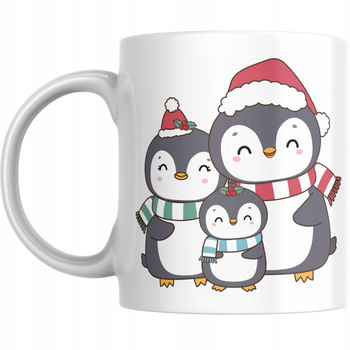 Kubek Na Święta Gwiazdkę Prezent na Mikołaja Mikołajki Urocze Pingwiny