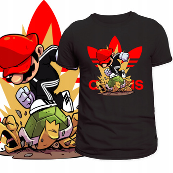 Koszulka Mario Bros Męska Nadruk Gra Nintendo Geek Śmieszny Prezent