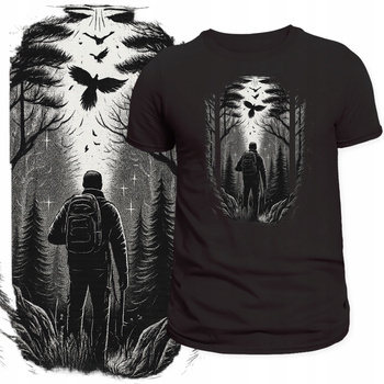 T-Shirt Męski Koszulka Nadruk Natura Las Dzika Przyroda Prezent