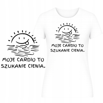 T-Shirt na Lato Damski Koszulka Super Śmieszny Nadruk na Plażę Wakacje