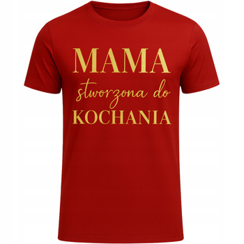 Koszulka Świąteczna z Nadrukiem HIT Super Prezent na Święta dla Mamy CZERWONY