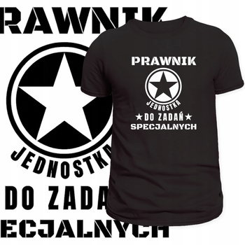 T-Shirt Męski Nadruk dla Prawnika Prawnik do Zadań Specjalnych Prawo