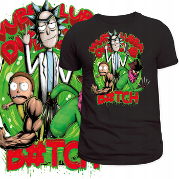 T-Shirt Męski Koszulka Nadruk Rick and Morty Cartoon Kreskówka Prezent