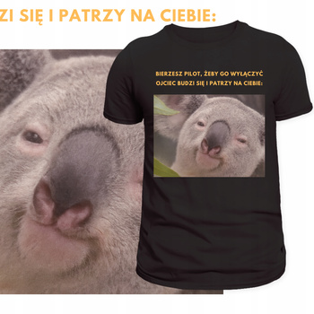 T-Shirt Męski Koszulka Nadruk PILOT TV Mem Śmieszny Prezent Dzień Ojca