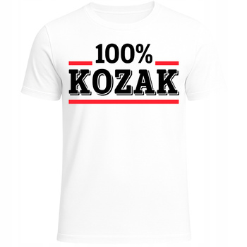 Koszulka Męska 100% KOZAK Bawełniana z Nadrukiem Zabawny Super Prezent