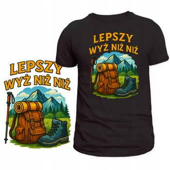 Koszulka dla Wędrowca Zabawny Nadruk Podróżnik Góry Super na Prezent