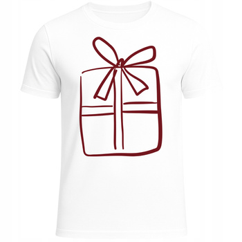 Koszulka Świąteczna Motyw Prezentu Nadruk Prezent na Boże Narodzenie