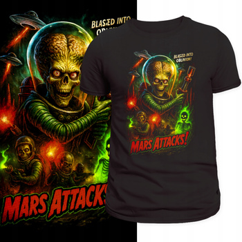 Koszulka Marsjanie Atakują Film Klasyk Nadruk HD T-Shirt na Prezent