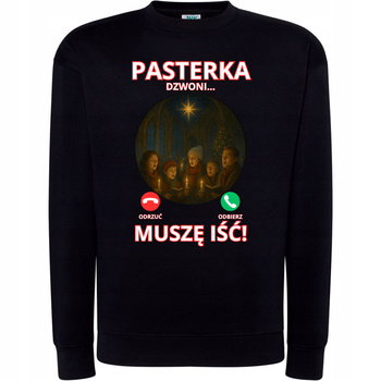 Bluza Świąteczna z Nadrukiem Pasterka Dzwoni Muszę Iść Super Prezent