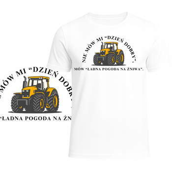 T-Shirt na Żniwa Męska Koszulka Super Nadruk Rolnik Żniwa Lato Prezent