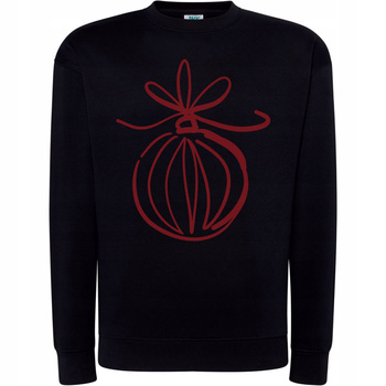 Bluza Świąteczna z Nadrukiem Bombka Minimalistyczny Wzór na Prezent