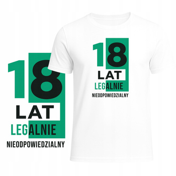 T-Shirt Męski Koszulka Nadruk 18 LAT Super Prezent Osiemnastka Urodziny