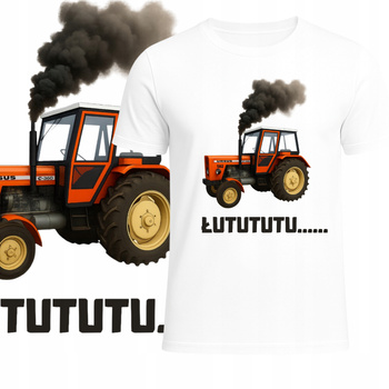 T-Shirt Męski Nadruk Koszulka na Żniwa Rolnik Traktor Ursus Lato Prezent