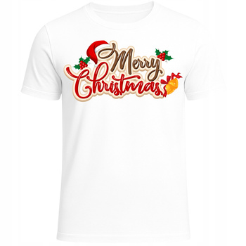 Koszulka Świąteczna z Nadrukiem Merry Christmas Super Prezent na Święta