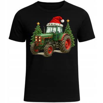 Koszulka Świąteczna Rolnicza z Traktorem Bożonarodzeniowa Super Prezent