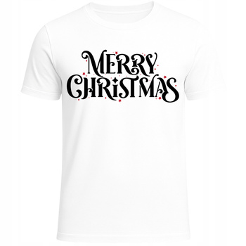 Koszulka Świąteczna z Nadrukiem Merry Christmas Modna Prezent Święta