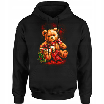 Bluza Świąteczna Męska Miś Pluszak Nadruk 3D Prezent Gwiazdka Bawełna