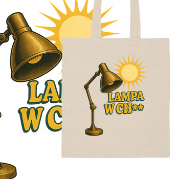 Torba Eco Bawełniana na Zakupy Nadruk HIT na Plażę na Ramię Lampa Jak