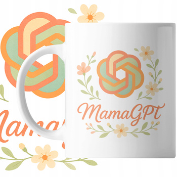 Kubek z Śmiesznym Nadrukiem MamaGPT Zabawny Prezent Dzień Matki Upominek