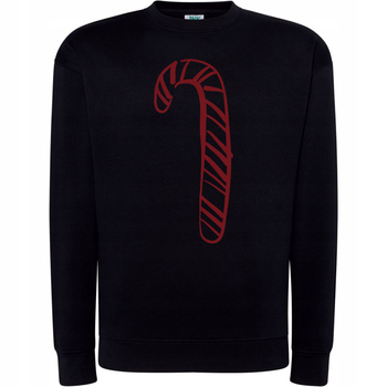 Bluza Świąteczna z Nadrukiem Laska Cukrowa Minimalistyczny Wzór Prezent