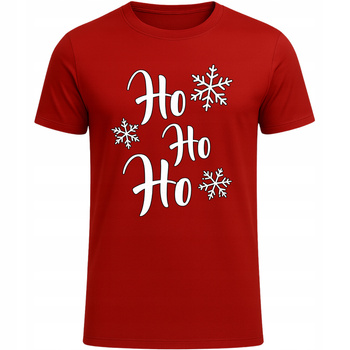 Koszulka Świąteczna HO HO HO Wesołych Świąt HIT Super Prezent na Święta CZERWONY