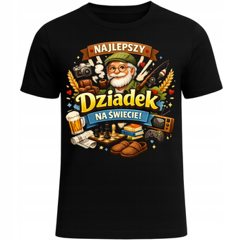 Koszulka Na Dzień Dziadka Nadruk Najlepszy Dziadek Na Świecie Prezent