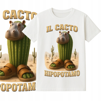 T-Shirt Dziecięcy Koszulka Brainrot Il Cacto Hipopotamo Prezent