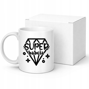Kubek na Dzień Babci Super Babcia na Świecie Zabawny Nadruk Prezent 330ml