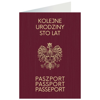 Kartka okolicznościowa - Paszport, sto lat