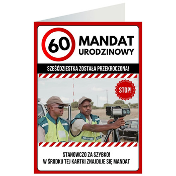 Kartka okolicznościowa - Mandat, 60 urodziny