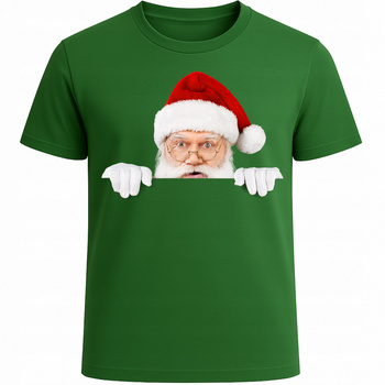 Koszulka Świąteczna z Nadrukiem Mikołaj Śmieszna Prezent na Gwiazdkę