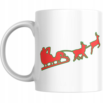 Kubek Na Święta Gwiazdkę Prezent na Mikołaja Mikołajki Sanie z Reniferami