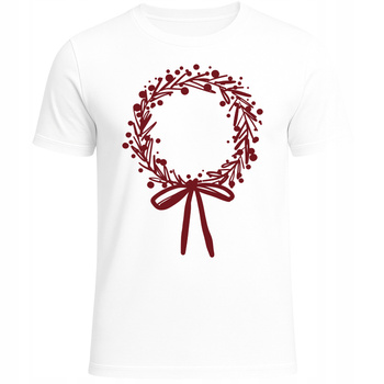 Koszulka Świąteczna Wieniec Nadruk Super Prezent na Boże Narodzenie