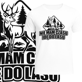 T-Shirt Męski Koszulka Nadruk dla Myśliwego Polowanie Las Prezent