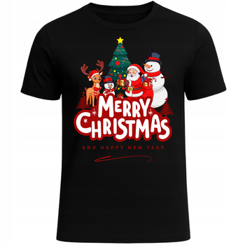 Koszulka Świąteczna Merry Christmas Mikołaj Renifer Bałwan HIT Prezent